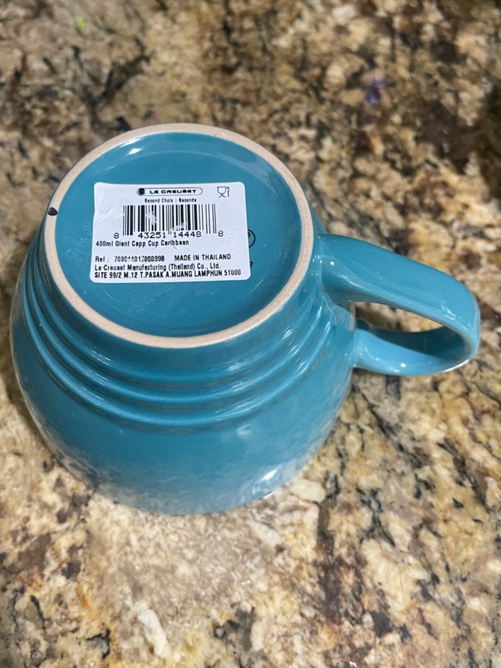 Le Creuset Cappuccino 400ml Cup Set of 2 - CARRIBEAN sand interior - Brand New - Picture 5 of 8